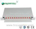 FC Single mode Simplex 12 port Fiber optic patch panel with Red FC Adapter