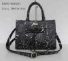 Fashion shoulder bag Black PU handbag Magnetic clasp handbag