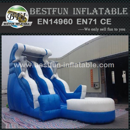 Inflatable dolphin water slide with pool for backyard