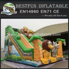 Inflatable jumper slide bouncer jungle