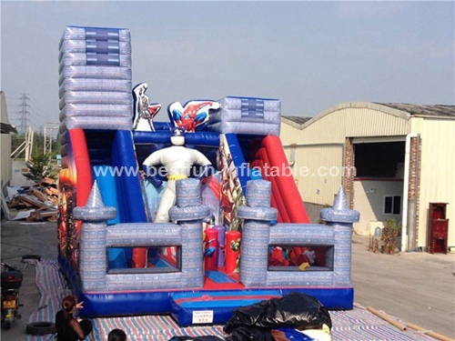 Inflatable super heroes combo jumping bounce slide
