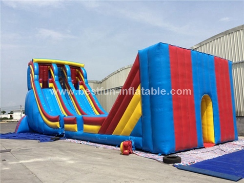 Outdoor giant zip line inflatable slide for children and adults