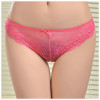 Sexy women lace and cotton transparent thong underwear solid fashion stock women thong panties g-string