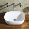 Hot sell slim edge ceramic white art wash basin