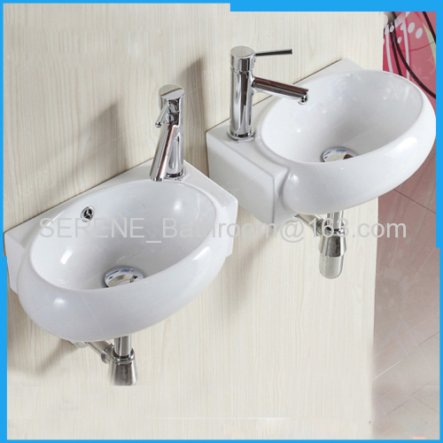 Sanitary ware Ceramic White Wall Hung Art Wash Basin