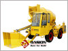 Mobile self-loading concrete mixer