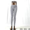 SD1-001-18 Black And White Woven Jacquard All-match Skinny Leggings