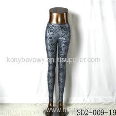 SD2-9-019 High-elastic Slim Fashion Light Yogon Print Sexy PU Leggings