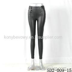 SD2-9-015 High-elastic Slim Fashion Light Yogon Fastener Sexy PU Leggings