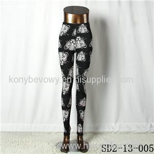 SD2-13-005 Fashion Knit Leopard-head Print Sexy Leggings