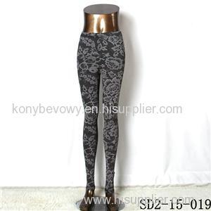 SD2-15-019 New Style Popular Knit Black&white Flower Slim Leggings