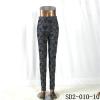 SD2-10-010 Latest Fashion Knit Jacquard High-waist Black Slim Leggings