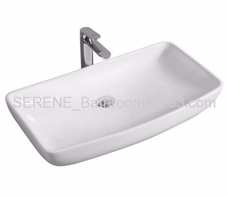 Rectangular Ceramic White Color Counter Top Basin