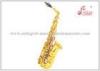 High F# Eb Key Woodwind Musical Instruments Golden Lacquer Alto Saxophone