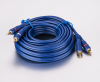 RCA Cables Transparent pure OFC copper wire BLUE