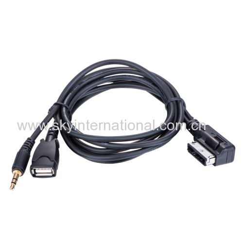 AUX Charge cable for Audi 3.5mm Mp3 Ami 4F0 051 510 C for Samsung iPhone