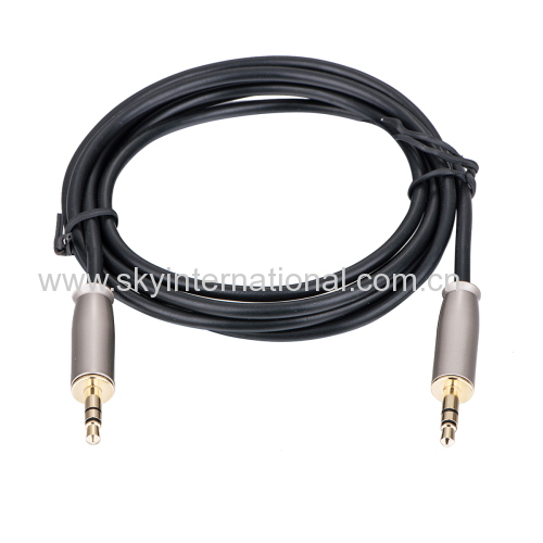AUX CABLE 3.5mm to 3.5mm Stereo Audio Plug male to male 1 meter Metal