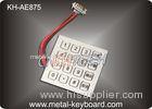 Custom Industrial Metallic Kiosk keyboard / Digital keypad with 16 keys