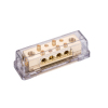 Power Distribution Block 0GA x 2 in/8GA x 8 out Acrylic clear cover Gold Plated