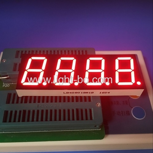 Super red 4 digit 0.8" 7 segment led display common anode for instrument panel