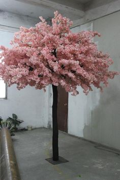 white flowers artificial silk cherry blossom trees for home decoration