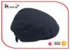 Mens Cotton Adjustable Black Flat Cap Washable With Polyester Lining