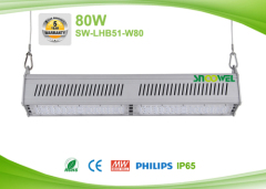 80w Linear LED High Bay Lights for Warehouse Aisle