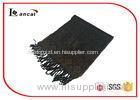 Adults Light Weight Black Shawl Wrap With Acrylic Fairisle Jacquard