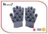 Skull Pattern Grey Mens Warm Winter Gloves 100% Acrylic Fabrics