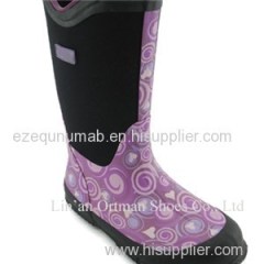 Women Neoprene Rubber Boots With Handles
