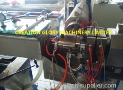 Plastic machine for making double color plastic pipe