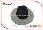 Black And Grey Tan Felt Cowboy Hat Ribbed Band Mens Felt Dress Hats