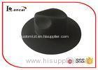 Common Black Ribbed Band Wool Felt Hat Round Girl Felt Hunting Hat