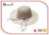 Girls Wide Brim Floppy Straw Hat With Rose Red Cotton Lining And Paper String