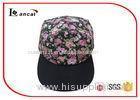 5 Panel Pink Baseball Caps For Ladies / Plastic Buckle College Baseball Hats