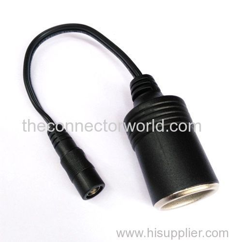 CFTW Car Cigarette Lighter Female Socket to 5.5 x 2.1mm Female Barrel Connector Plug Adapter (1-24 V) 10A