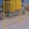 Power coated frame finishing and metal frame material temporary fence with brace