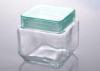 Square Clear Glass Tableware Storage Jar Food Container With Lid