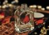 30ml Small Glass Perfume Bottles Vintage Silk Printing Heart Shape