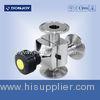 SS316L Mini Clamp Tee Diaphragm Valve with Plastic Hand Wheel for phamacy hygienic process