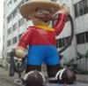 Colored Giant Inflatable Cartoon Characters 6m Inflatable Cowboy With Hat