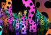 Party Decoration Inflatable Lighting Cone Full Dot Printing Wave Shape Design