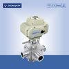 Electric actuator three-way ball valve with T type and full port