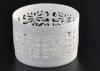 Round Pure White Ceramic Candle Holders Heat Resisting ASTM Approve