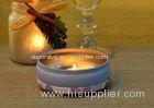 560ml Purple Printed Tin Candle Holders Refillable Wax Container