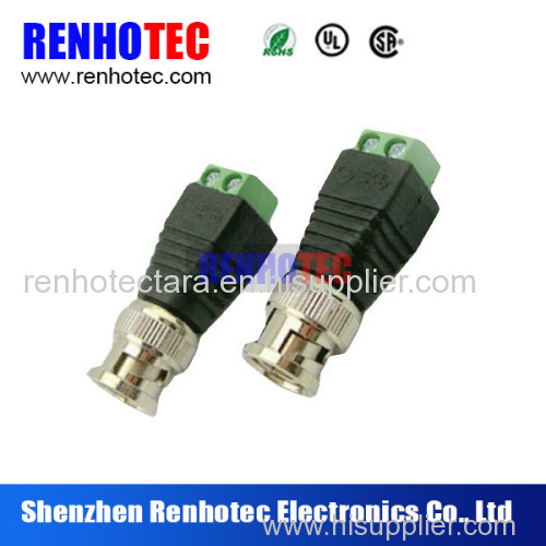 low loss 12 volt DC connector with male bnc type