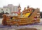 Durable PVC Tarpaulin Giant Pirate Ship Commercial Inflatable Slide For Rent