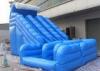 Customized Large Commercial Inflatable Slide Blue Curvy / Blue Wave