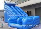 Customized Large Commercial Inflatable Slide Blue Curvy / Blue Wave