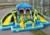 Indoor Inflatable Playground Slide With Swimming Pool FireRetardant